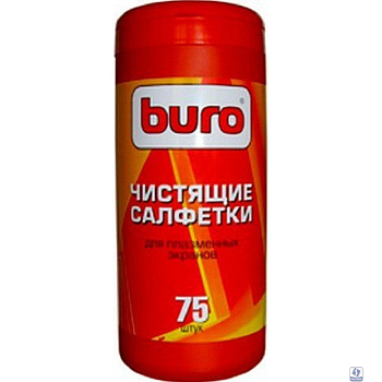 Туба с чистящими салфетками BURO BU-TPSM, для ухода за плазменными экранами, 75 шт. [817438]
