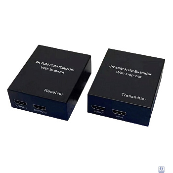 ORIENT VE045HSP, HDMI Extender/Splitter (Tx+Rx), активный удлинитель до 60 м по витой паре Cat5e/6, HDMI 1.4b, 4K@30Hz/ 1080p@60Hz, HDCP, доп.выход HDMI (loop-out), (33463)