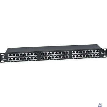 Cabeus PLHD-48-Cat.5e-SH-Dual IDC-1U Патч-панель высокой плотности 19" Высота (1U), 48 портов RJ-45, категория 5e, полностью экранированная, Dual IDC