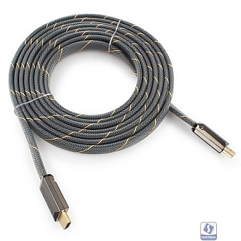 Кабель HDMI Cablexpert, серия Platinum, 4,5 м, v2.0, M/M, плоский, позол.разъемы, металлический корпус, нейлоновая оплетка, блистер (CC-P-HDMI04-4.5M)
