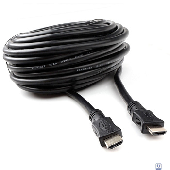 Кабель HDMI Cablexpert 19M/19M, v2.0, серия Light, позол.контакты, экран, 15м, черный, пакет (CC-HDMI4L-15M)
