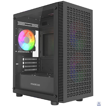 Powercase Mistral Micro EM18, Tempered Glass, 2x140mm + 1x120mm ARGB PWM fan, чёрный, mATX  (CMMEM18B-A3)