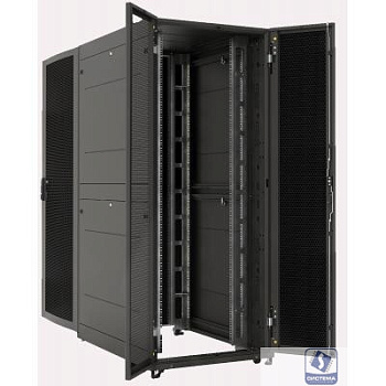 ЦМО Шкаф серверный ПРОФ напольный 42U (800 х 1000) двери двойные перф. 2 шт., черный, в сборе ШТК-СП-42.8.10-88АА-9005