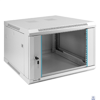 Exegate EX298600RUS Шкаф телекоммуникационный 19" настенный 6U ExeGate EC-WM-6U.600.G.GREY (19”, 6U, 600x600x370mm (ШхГхВ), передняя дверь закаленное стекло, съемные боковые панели, пыле- и влагозащит