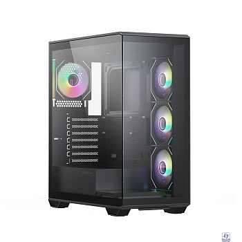 Корпус XASTRA Q600 4ARGB-C10-UC Black ATX/Aquarium/Screewless/3x120mm ARGB PWM FM fans/Argb+PWM HUB 10port/Type C/ Q600-4FM12A-C10-UC
