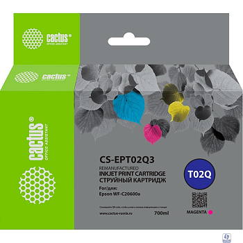 Картридж струйный Cactus CS-EPT02Q3 T02Q пурпурный (660мл) для Epson WorkForce Enterprise WF-C20600D