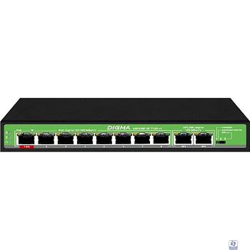 Digma DSP208F-2F-T120 Коммутатор V1 (L2) 10х100Мбит/с 8PoE 8PoE+ 120W неуправляемый