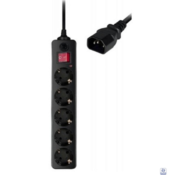 BURO Сетевой фильтр, 5 розеток, 1.8 метра, (500SH-1.8-UPS-B) черный (коробка) 