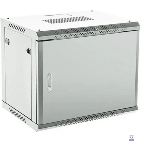 Rexant (04-0964-121) Настенный телекоммуникационный шкаф 19" 9U 600?450мм, дверь металл, с задней стенкой, разборный, серый (RAL 7035)