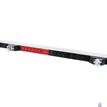 REM Верт блок розеток, мониторинг, измерение, 3 фазы 32А, авт, 36C13, 1820 мм, вх IEC 309, шнур 3м R-MC8-3x32-36C13-A-MI-1820-3-3PN