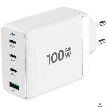 Cablexpert зарядное устройство 100Вт GaN, 5A, QC5.0/PD, 3xType-C, 1xUSB, белый, коробка (MP3A-PC-66)