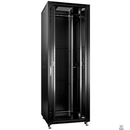 Cabeus SH-05C-47U80/100-BK Шкаф монтажный телекоммуникационный 19" напольный для распределительного и серверного оборудования 47U 800x1000x2277mm передняя стеклянная и задняя сплошная металлическая дв
