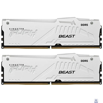 Память оперативная/ Kingston 32GB 6000MT/s DDR5 CL36 DIMM (Kit of 2) FURY Beast White RGB EXPO