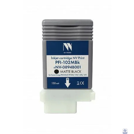 Струйный картридж NV Print PFI-102MBk (NV-0894B001) Matte Black для Canon ImagePROGRAF iPF500/510/600/610 (130 мл) 