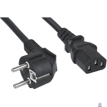 Кабель питания Filum FL-PC-SH90/C13-C2-1.8-BK ПВС-АП 3x1.5 CEE 7/7(Schuko) угловая - C13, 220/250В, 10А, чёрный, 1.8м (1005446)