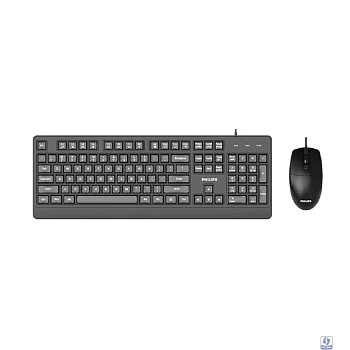 Philips Проводной Комплект  SPT6247, USB 2.0 104 клав/3 кнопки, 1600dpi, русская заводская раскладка, чёрный