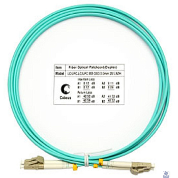 Cabeus FOP-50-LC-LC-2m Шнур оптический duplex LC-LC 50/125 mm OM3 2м LSZH