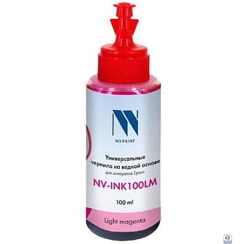 Чернила NV PRINT универсальные на водной основе NV-INK100ULM для аппаратов canon/Epson/НР/Lexmark (100 ml) Light Magenta совместимые