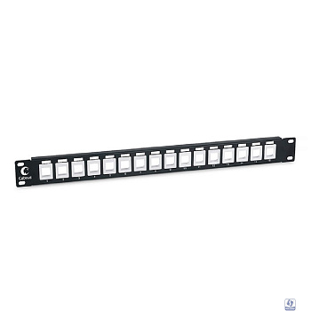 CABEUS PLB-16 МОДУЛЬНАЯ ПАТЧ-ПАНЕЛЬ 19", 16 ПОРТОВ, 1U, ДЛЯ НЕЭКРАНИРОВАННЫХ МОДУЛЕЙ