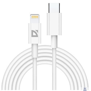 Defender USB кабель F182 TypeC-Lightning 2м, 20Вт, PD, TPE,белый, пакет (87539)