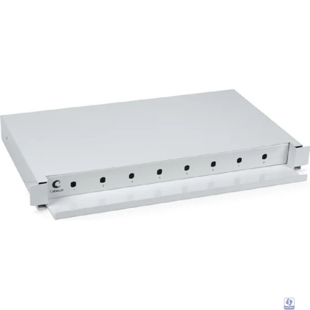 Cabeus ODF-19-8-ST Кросс бокс оптический 19" на 8 ST(FC) со сплайс-кассетой, выдвижной (без пигтейлов и проходных адаптеров)