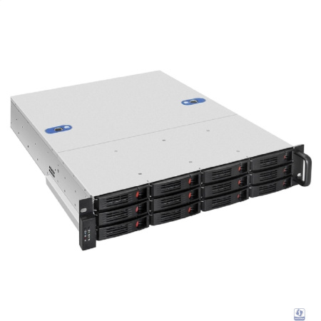 Exegate EX293179RUS Серверный корпус ExeGate Pro 2U550-HS12 <RM 19", высота 2U, глубина 550, БП 1U-1000ADS, 12xHotSwap, USB>