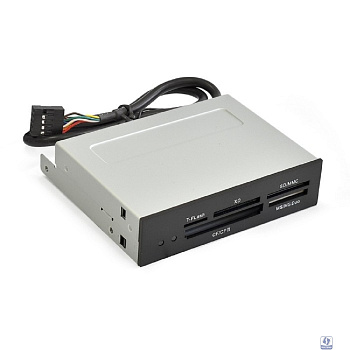 Exegate EX283581RUS Картридер USB2.0 ExeGate <CR-415> 3.5", мультиформатный: CF/SD/MMC/MS/MS Duo/MS pro/T flash, черный, металл