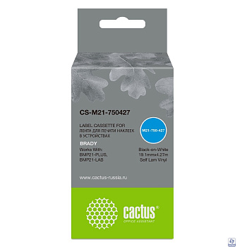 Картридж ленточный Cactus CS-M21-750427 черный для BRADY BMP21-PLUS, BMP21-LAB