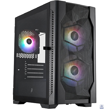 1STPLAYER Корпус DK D4-M FRGB Black / mATX / 2x140mm & 1x120mm FRGB fans / D4-M-BK-2F1P-1F1