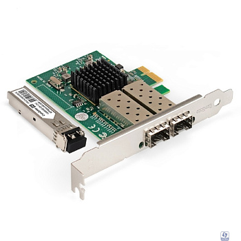 Exegate EX298937RUS Комплект: Сетевой адаптер SFP ExeGate EXE-82576-F2 + Трансивер Multi-Mode до 550м ExeGate EXT-1G-MM850-LC2-550M (EX296229RUS: PCI-E x1 v2.0, порты 2x SFP (10/100/1000Mb/s), Gigabit
