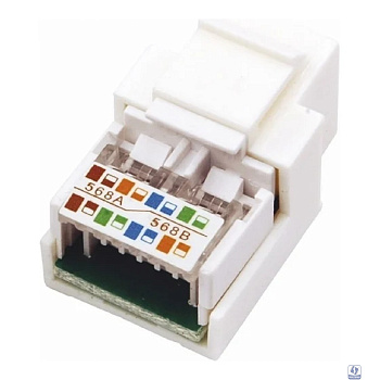 Rexant (03-1011) Модуль Keystone Jack RJ-45(8P8C), UTP, CAT 5e, тип 180 градусов, белый