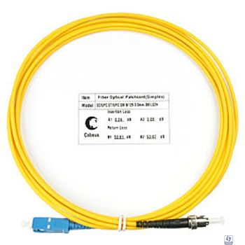 Cabeus FOP(s)-9-SC-ST-3m Шнур оптический simplex SC-ST 9/125 sm 3м LSZH