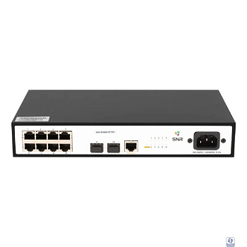SNR SNR-S2982G-8T-DC Управляемый гигабитный коммутатор уровня 2, 8 портов 10/100/1000Base-T, 2 порта 100/1000Base-X (SFP), встроенный БП 18-60V DC, разъем для питания 220V AC неактивен