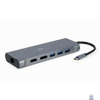 Cablexpert A-CM-COMBO8-01 Адаптер интерфейсов Cablexpert A-CM-COMBO8-01, USB-C 8-в-1 (Type-C, USB3.0, HDMI, DisplayPort, VGA)