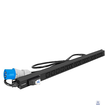 Exegate EX296174RUS Блок розеток вертикальный ExeGate ServerPro PDU-V420 Al-20C134C19-IEC309-32A-1P (19", 1U, Алюминий, 20 IEC 320 C13, 4 IEC 320 C19, IEC 60309 32A (2P+E), VDE-250V-32A-3*4mm2, 3 метр
