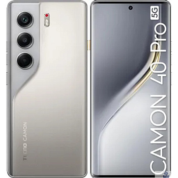 Tecno Camon 40 Pro 5G 256Gb 12Gb титановый моноблок 3G 4G 2Sim 6.78" 1080x2436 Android 15 50Mpix 802.11 a/b/g/n/ac/ax NFC GPS GSM900/1800 GSM1900 Protect FM