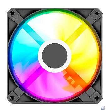 Powercase Вентилятор (M56-12 ARGB) Black 120x120x25mm (PWM, 100шт./кор, 4pin PWM (M+F)+ 3pin ARGB (M+F), 700-1500±10% об/мин) Bulk