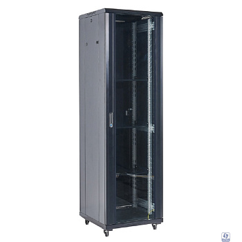 Rexant (04-1866-212) Напольный шкаф 19" 18U 600х600х987 (ШхГхВ), дверь стекло, металлическая задняя дверь, боковые съемные стенки, RAL 9005