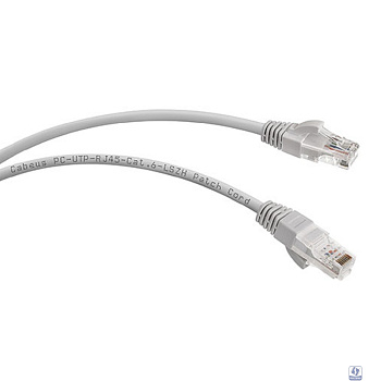 Cabeus PC-UTP-RJ45-Cat.6-2m-LSZH Патч-корд U/UTP, категория 6, 2xRJ45/8p8c, неэкранированный, серый, LSZH, 2м