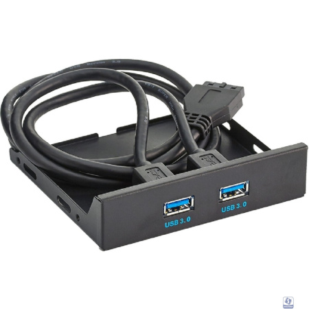 Exegate EX280446RUS Планка USB на переднюю панель Exegate U3H-615, 3,5", 2*USB 3.0, черная, подсоединение к мат. плате