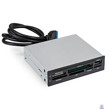 Exegate EX293028RUS Картридер USB3.0  <CR-611U3> (внутренний, 3.5", мультиформатный: SD/SDHC/SDXC/MMC/microSD/T-Flash/CF/MS/MS micro/XD, 1 доп.порт USB3.0, черный, металл)