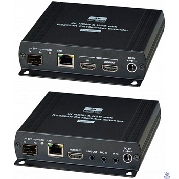 HKM01-4K HDMI KVM удлинитель (комплект приёмник + передатчик) по Ethernet до 140м (CAT5e), до 150м (CAT6) для передачи HDMI(1.