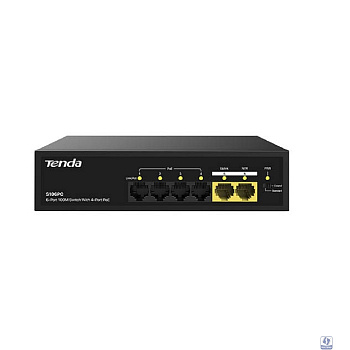 TENDA S106PC Коммутатор настольный 6-Ports 10/100Base-TX 4-Ports PoE(PoE бюджет 35W)
