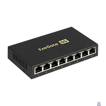 Exegate EX298694RUS Коммутатор неуправляемый ExeGate EDGS-1008D (8-портовый гигабитный UTP 10/100/1000 Base-T, металлический корпус, с функцией энергосбережения (Green Ethernet Technology), настольный