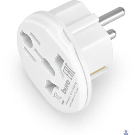 Адаптер-переходник Buro BU-PA01-W (1 розетка) белый (пакет ПЭ)  (BU-PA01-W) 