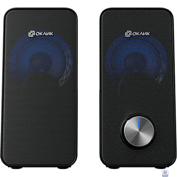 Oklick Колонки Оклик OK-122 2.0 черный 6Вт