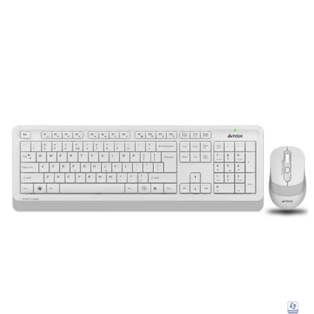 Комплект (клавиатура+мышь) A4TECH Fstyler FG1010S, USB, беспроводной, белый [fg1010s white]