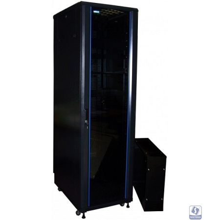 Шкаф коммутационный Lanmaster (TWT-CBB-42U-6X8-G1) напольный 42U 600x800мм пер.дв.стекл задн.дв.спл.стал.лист 2-хст. 2 бок.пан. 800кг черный IP20