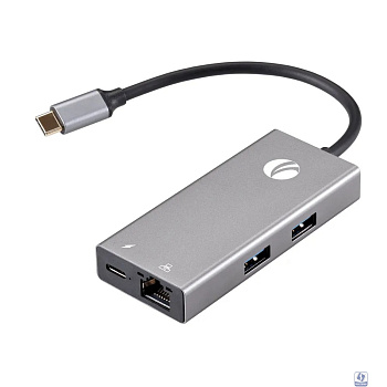 VCOM CU459 Адаптер Type-Cm --> RJ-45+3USB3.0(f) +PD+HDMI1.4.<CU459>