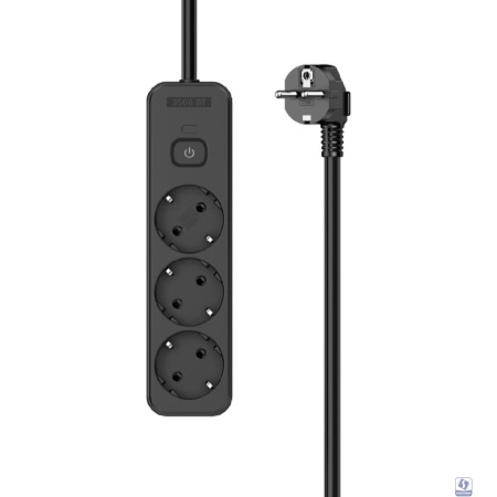 Perfeo сетевой удлинитель "REAL STRIP" 5,0м, 3 розетки, 16А, 3500 Вт, черный.